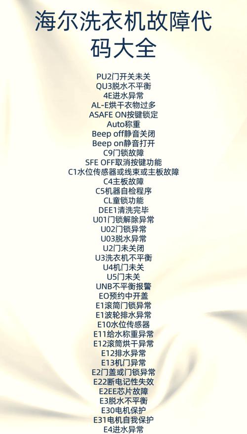 海尔滚筒洗衣机故障代码e1是什么意思
