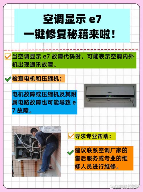 海尔空调制热出现e7故障代码怎么处理