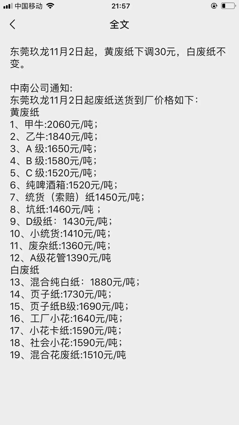 废纸回收和废铁回收价格