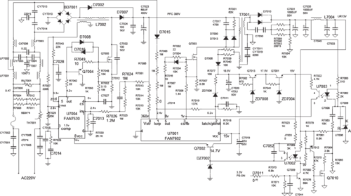 夏普lcd40LX440电源板故障