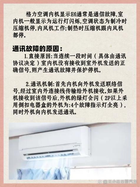 格力5p风管机显示e6是什么故障