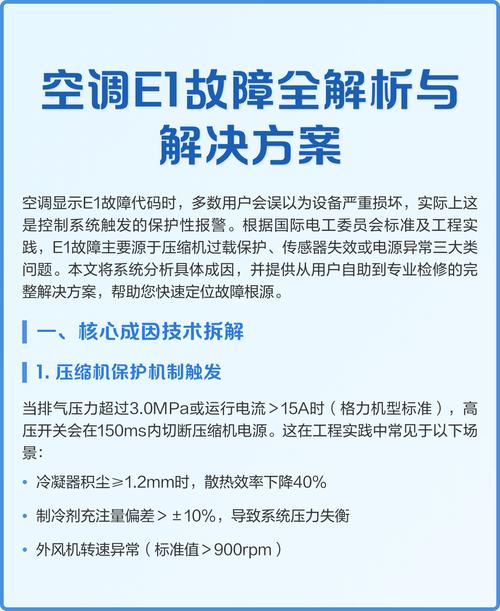 格力柜机制热e1故障是什么原因