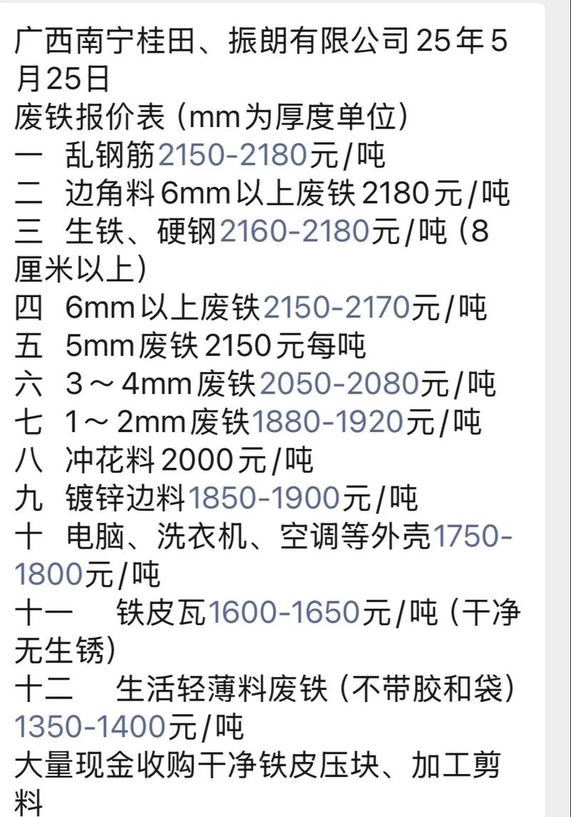 废铁佛山价格最新行情