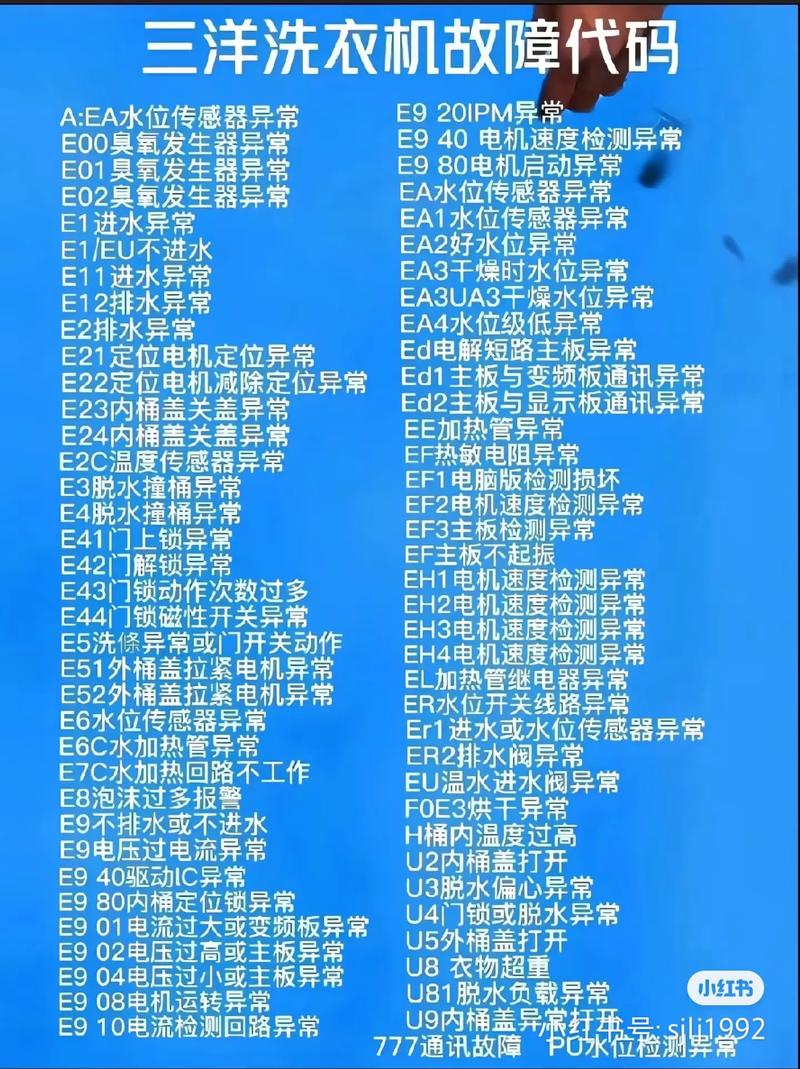 三洋洗衣机up故障排除方法图解