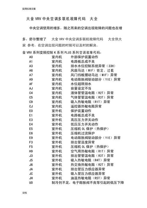 大金中央空调跳lc故障什么意思