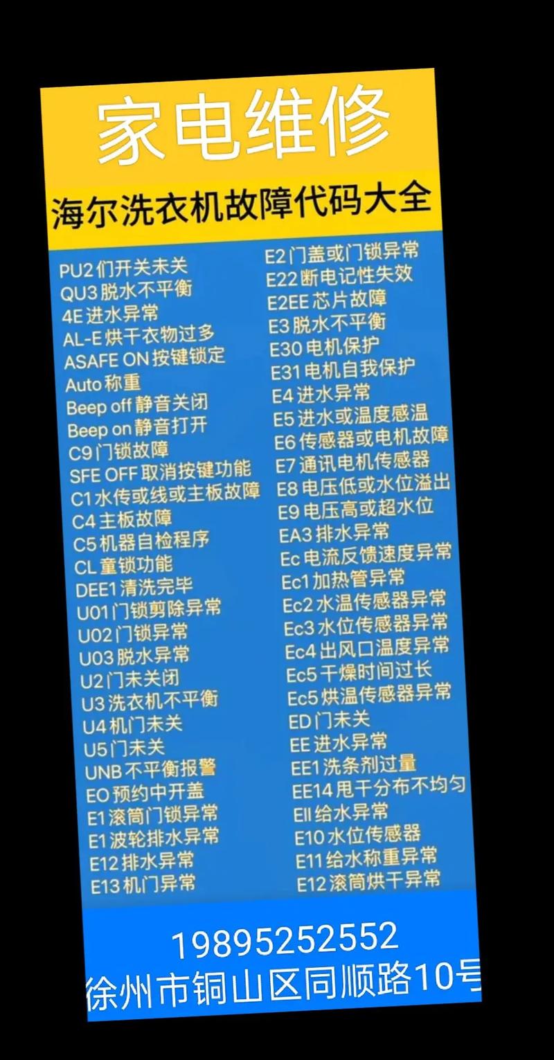 海尔变频洗衣机故障代码Err1