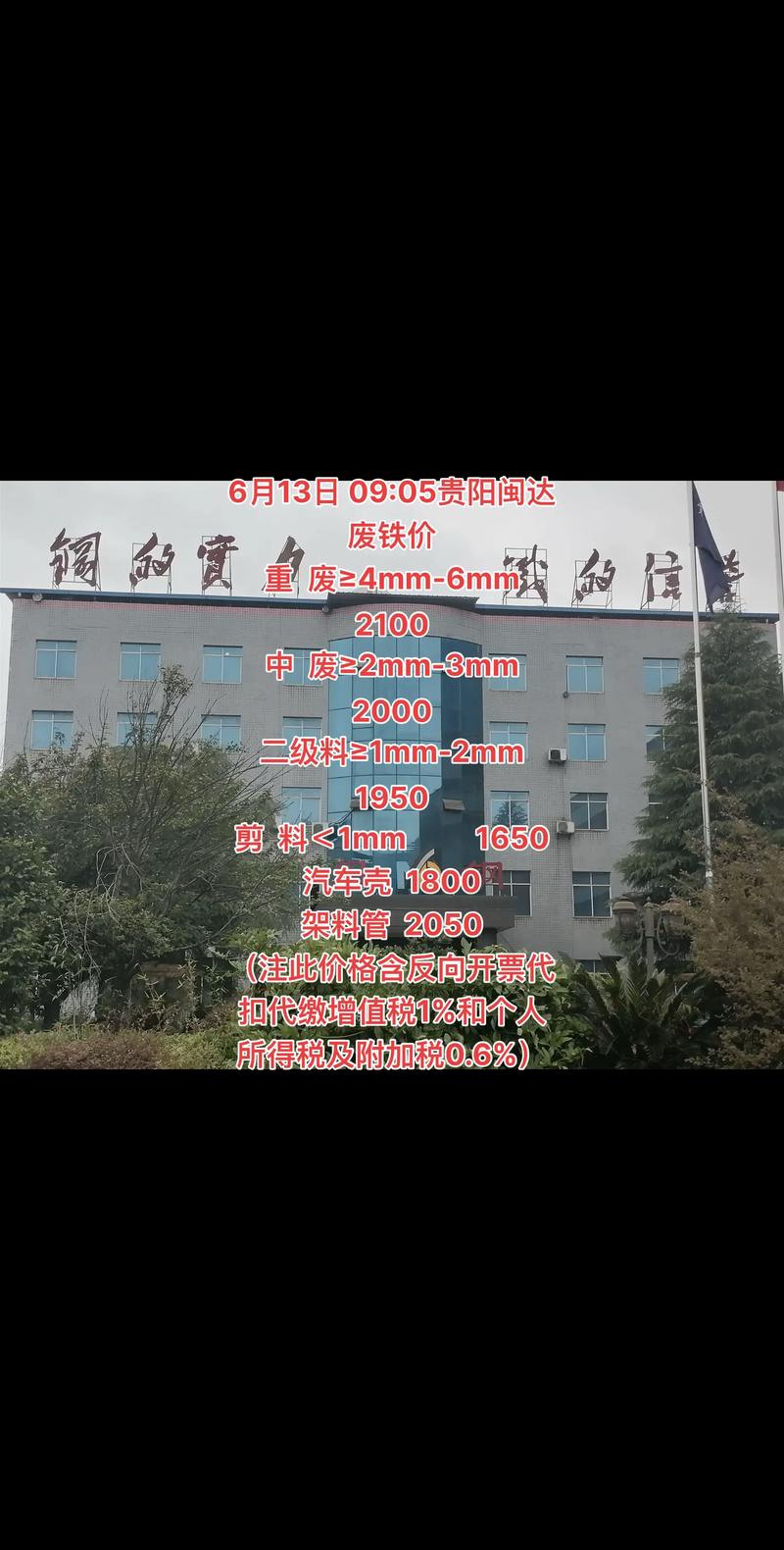 贵阳废铁多少钱一吨