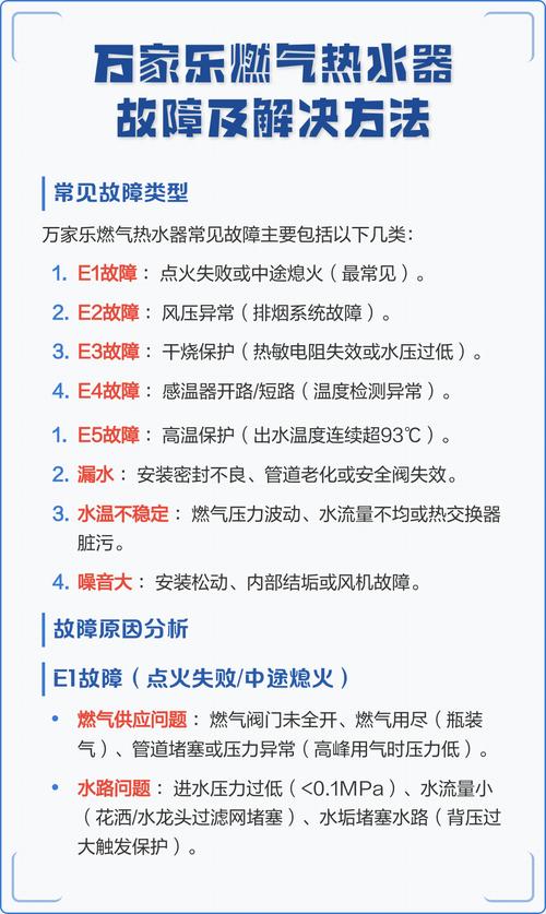 万家乐e2热水器故障怎么解决