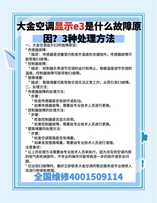 大金多联机开一台内机故障e3