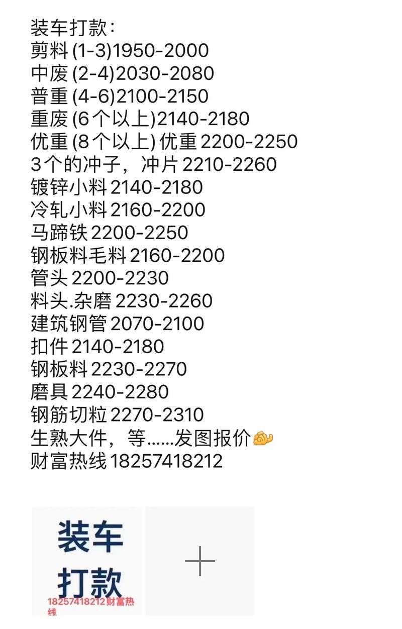 贵阳地区废铁价格表