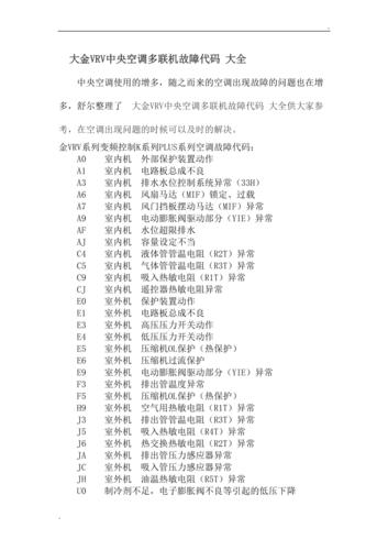 大金空调出现e-y4故障代码